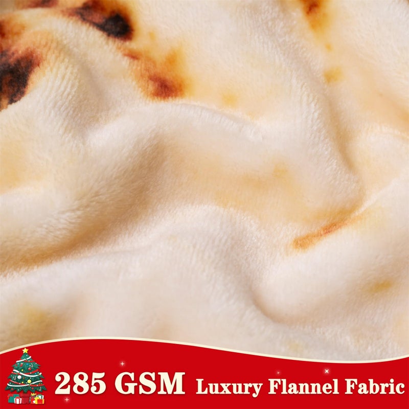 Mermaker Burrito Tortilla Taco Blanket 71 inches for Adult Kids, Realistic Tortilla Throw Blanket Funny Gifts for Women Men Teen Boy Girl, Soft Flannel Food Blanket for Christmas Birthday Gifts-Yellow - Image 5